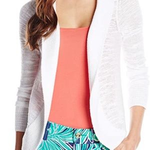 Lilly Pulitzer white cardigan and long sleeved